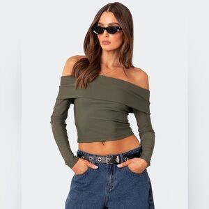 Off The Shoulder Green Top